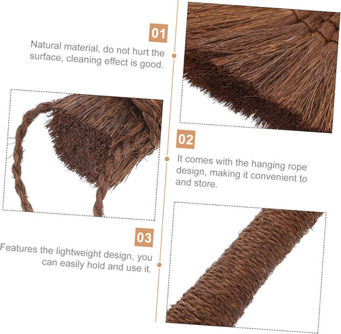 1pc Dust Broom Mini Fireplace Household Cleaning Tools Mini Table Cinnamon Broom Desk Broom Cleaning Tool Duster Home Use Mini Broom House Use Cle...