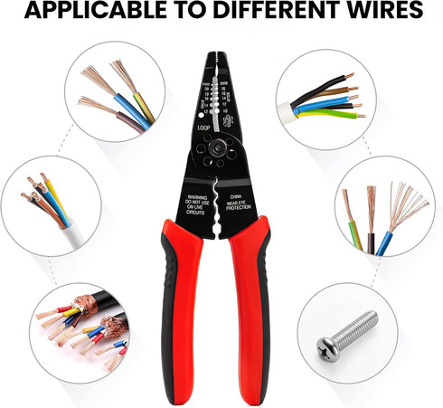 KAIWEETS Wire Stripper 10-22 AWG Wire Splicer Cable Stripper Multipurpose Wire Stripping Tool Electrical Wire Pliers with Screw Cutter...