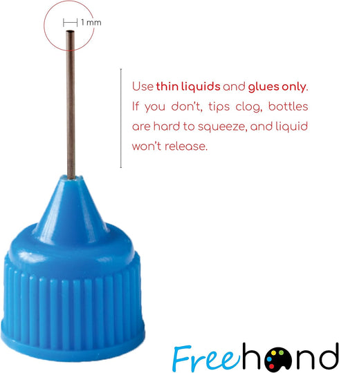 Free Hand Precision Tip Applicator Bottle 1 Oz. 4 Needle Tip Squeeze Bottles and 12 Tips for Acrylic Painting, DIY Quilling and Paper Craft...
