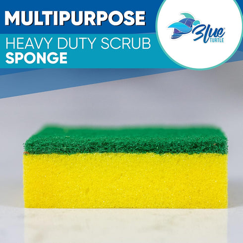 Blue Turtle Multipurpose Sponges – All Surface Cleaning Sponges – Premium Multifunction Scrub Sponge – Odor Resistant Sponges for Cleaning Stains,...