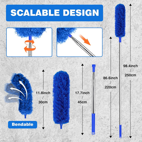 Gutter Cleaning Tools Roofing Tool Guard Cleaner Tool with Telescopic Extendable Telescopic Pole 8.2ft, Easy Remove Leaves and Debris from The Gro...