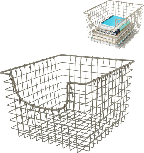 Spectrum Diversified 98977 Scoop Wire Basket, Vintage-Inspired Steel Storage Solution for Kitchen, Pantry, Closet, Bathroom, Craft Room & Garage, ...