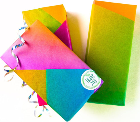MR FIVE 40 Sheets Red Purple Green Blue Gradient Tissue Paper Bulk,20"x 28",Gradient Tissue Paper for Gift Bags Crafts Baby Shower Birthday Weddin...