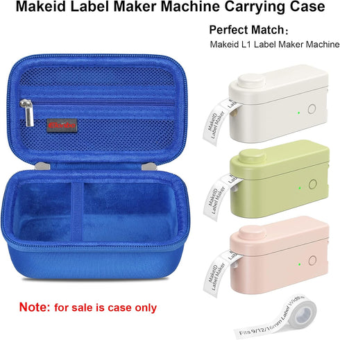 Carrying Case for Makeid Label Maker Machine, Makeid L1 Portable Bluetooth Label Printer Handheld Label Printer Storage Holder Bag, Extra Mesh Poc...