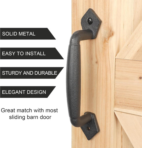 Sliding Rustic Barn Door Handles, 8 Inch Heavy Duty Large Design Barn Door Pull, for DIY Sliding Barn Door, Gate, Shed, Garage | Round Solid Metal...
