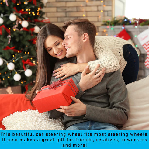 Augeny Fuzzy Car Steering Wheel Cover, Anti-Slip Soft Plush Steering Wheel Protector, 15 Inch Elastic Wheel Covers, Universal Vehicle Interior Win...