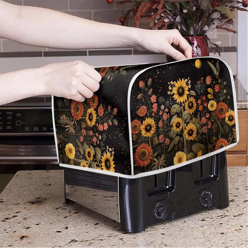 Toaster Dust Cover 4 Slice, Microwave Toaster Oven Grill Cover Stain Resistant Dust-proof Kitchen Small Appliance Cover with Top Handle for Kitche...