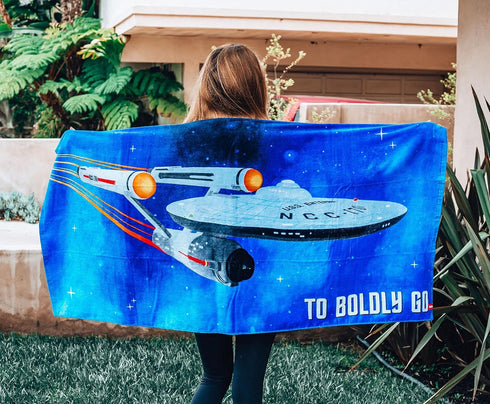 Star Trek: The Original Series Boldly Go Beach Towel | Swimming Pool Accessories, Travel Bath Towel | Ultra Super Soft Cotton, Quick Dry Absorptio...