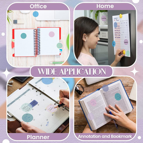500 Sheets Transparent Sticky Notes Round Translucent Sticky Notes Sticky Tabs Colorful Page Flags Stickers Clear Book Markers Bible Journaling Of...