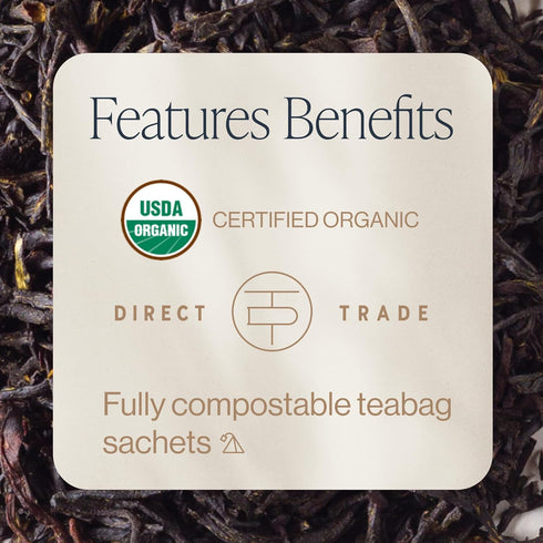 Rishi Tea Earl Grey Tea - Organic Sachet Tea Bags, Pure Black Tea with Bergamot Oil, Energizing & Caffeinated - 15 Count (Pack of 1)...