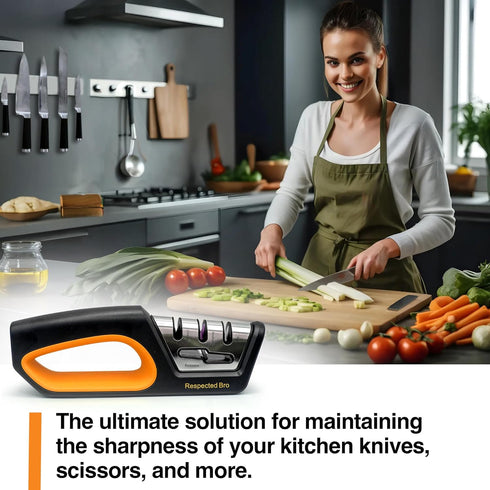 Premium-Ceramic-Knife-Sharpener - Versatile Kitchen Knife Sharpener Tool, Ideal for All Knives, Safe & Easy to Use...