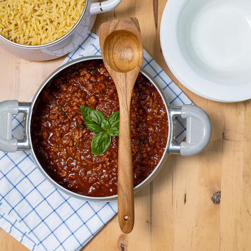 FAAY Right Hand Chopper, Wooden Spoon - Spatula, Break Up Ground Beef Utensils Made from High Moist Resistance Teak Wood for Non Stick Cookware. (...