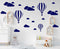 Giant Removable Vinyl 3D Hot air Balloons with Clouds Wall Decals DIY Wall Stickers Nursery Decor Kids Bedroom Art Decoration Girls Rooms Decal Ch...