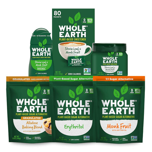 Whole Earth Sweetener Co. NATURE SWEET Stevia & Monk Fruit Sweetener, Erythritol Sweetener, Stevia Packets, Sugar Substitute, Natural Sweetener, 4...
