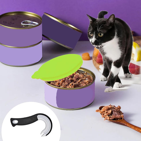 Easy Open Ring Pull Can Opener and Pet Food Can Cover Silicone Lids Convenient Tools for Preserving Food Freshness Pop Top Tab Puller Simple Tool ...