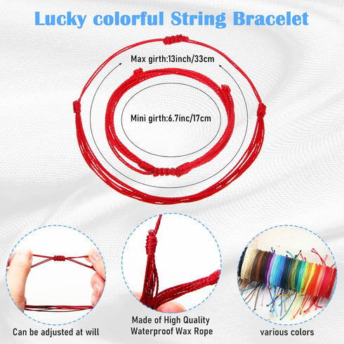 40 Pcs String Bracelets for Woman Surfer Bracelet Anklets Boho Friendship Wave Bracelet Summer Beach Adjustable Handmade Braided Yarn Bracelet for...