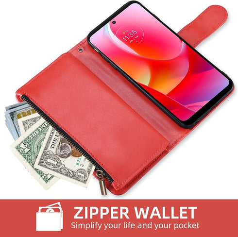 Asuwish Phone Case for Motorola Moto G Power 2022/MotoG Play 2023/G Pure 2021 Wallet Cover with Tempered Glass Screen Protector and Flip Card Hold...