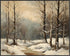 Posterizer 1 pcs-snowy jungle in winter in oil painting style-15-Landscape & Nature Art-GIft for Men Women Teens-Dining Room Decor- unframed wall ...