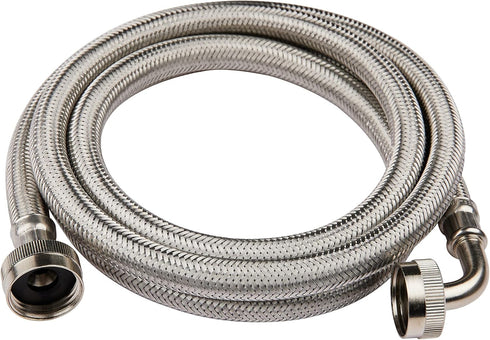 EFIELD Premium Washing Machine Hose with 90 Degree Elbow, Hot or Cold Water Supply Line, 6 Feet, PVC Core with Braided Stainless Steel...