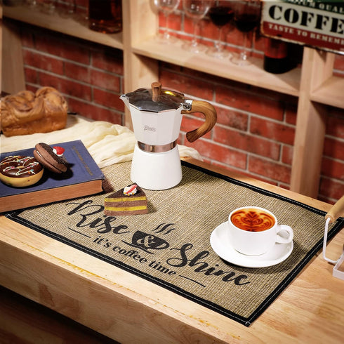 Cunhill 2 Pieces Coffee Bar Mat,Coffee Bar Accessories 20 x 14 Inch Coffee Bar Decoration Coffee Placemats for Coffee Machine, Coffee Bar, Counter...