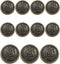 11 Pieces Vintage Antique Brass Metal Blazer Button Set - King's Crowned, Vine Crest - for Blazer, Suits, Sport(Bronze 15MM 20MM)...