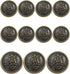 11 Pieces Vintage Antique Brass Metal Blazer Button Set - King's Crowned, Vine Crest - for Blazer, Suits, Sport(Bronze 15MM 20MM)...