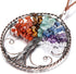 GEHECRST Natural 7 Chakra Healing Crystals Life Tree Hanging Ornament Reiki Gemstone Chips Copper Wires Wrapped Handmade Hanging Decor for Wall, W...
