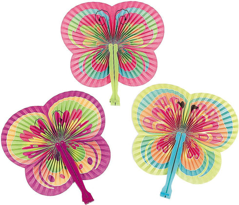 Fun Express Butterfly Shaped Folding Fans - Set of 12 - Favors and Party Supplies...
