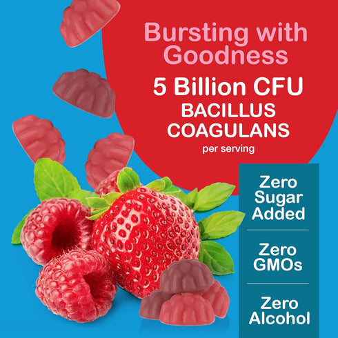 YUM-V'S - Zero Sugar Probiotic Gummies for Digestive Health - Sugar Free Probiotics for Women, Men & Kids - Gut Health Probiotic Gummies for Adult...