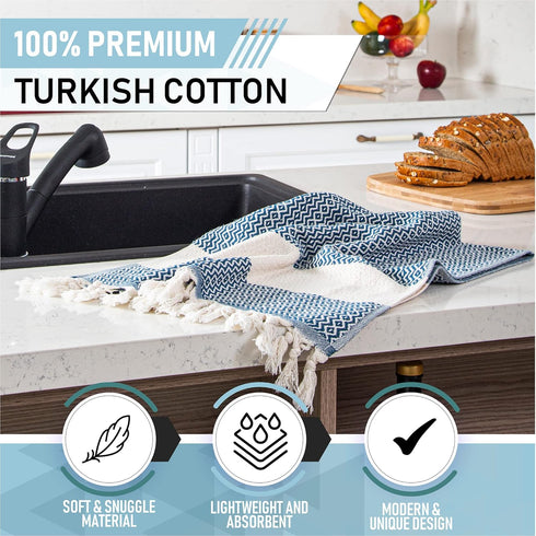 Turkish Hand Towels for Bathroom | 2 pcs Decorative Bathroom Towels | 100% Cotton Farmhouse Kitchen Towels | 16x35 Boho Hand Towels | Oeko-Tex Cer...