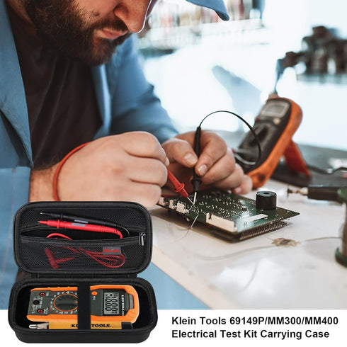 Carrying Case for Klein Tools 69149P/ MM300/ MM400 Electrical Test Kit, Electrician Digital Multimeter Meter Equipment Travel Holder Tool Pouch, P...