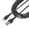 StarTech.com 3ft (1m) USB A to C Charging Cable, Coiled Heavy Duty Fast Charge & Sync USB-C Cable, USB 2.0 A to Type-C Cable, Rugged Aramid Fiber,...