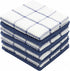 Cotton Grid Dish Cloths, Terry Cleaning Rags, 12 x 12 Inches, Light and Soft, Quick Drying Dish Rags, 8pc/Set (Blue Multi)...