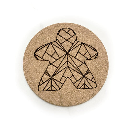 Meeple Board Game Coasters with Modern Facets Engraved (Set of 4)...