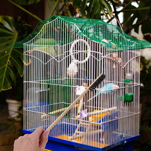 Zerodis 3PCS Brushes for Pets Bird Cage Brush Wooden Cleaning Brush Portable Long Handle Bird Cage House Brush Accessory for Pet Birds Parrots Cag...