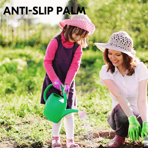 Vgo... 1-Pair Age 3-5 Kids Gardening Gloves, Children Yard Work Gloves, Soft Safety Rubber Gloves (XXXS, Purple, KID-RB6013)...