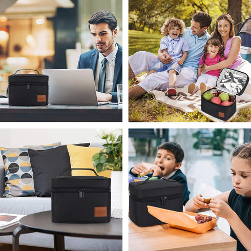 Aosbos Lunch Box Bag for Men Women Insulated Cooler Bags Thermal Bags LunchBag for Food Containers Meal Prep Organizer Adult Lunch Bags for Bento ...