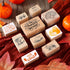 15 Pieces Thanksgiving Wooden Rubber Stamps and Craft Ink Pads Wooden Rubber Stamp for Scrapbooking and DIY Craft Card Stamps Pads for Kids Stamps...