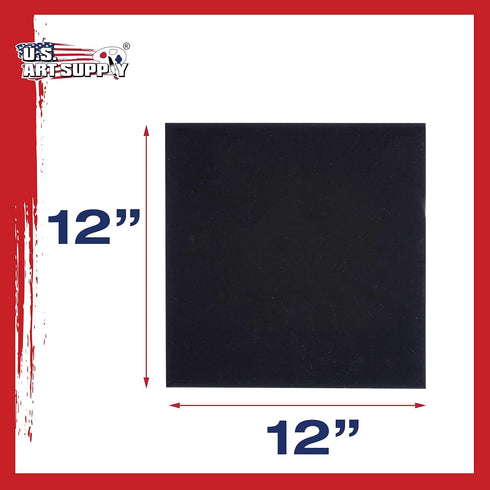 US Art Supply 12 X 12 inch Black Professional Artist Quality Acid Free Canvas Panels 6-Pack (1 Full Case of 6 Single Canvas Panels)...