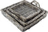 AuldHome Design Rustic Willow Basket Trays, Set of 3 (Square, Gray Washed); Natural Wicker Decorative Farmhouse Trays...
