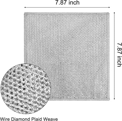 Multifunctional Non-Scratch Wire Dishcloth,Multipurpose Wire Dishwashing Rags for Wet and Dry, Steel Wire Dish Towel,Scrubs & Cleans for Dishes,St...