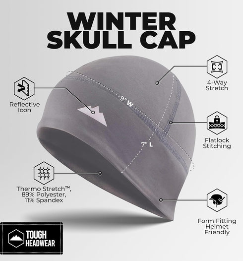 Tough Headwear Skull Cap for Men-Motorcycle Head Cap,Sweat Caps for Men, Skull Cap Helmet Liner,Running Beanie Parent...