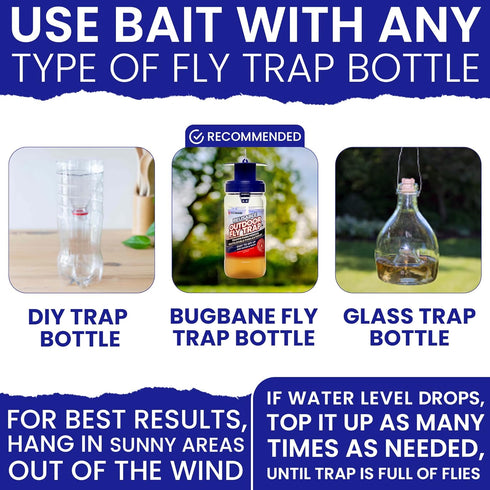 Fly Trap Bait Refills 6x30g. Natural Fly Magnet Bait Refill for All Reusable Outdoor Fly Traps. Fly Trap Refill Packets Fly Bait Refill Packets Fl...
