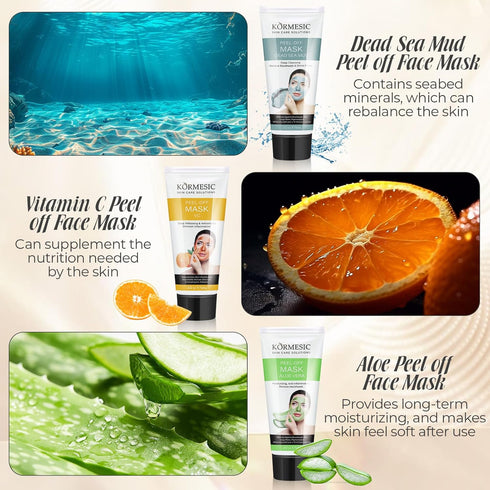 5 Pcs Peel off Face Mask Deep Cleansing Facial Mask to Remove Blackheads, Dirt, and Cleanse Pores Skin Care Gift for Girl Women...