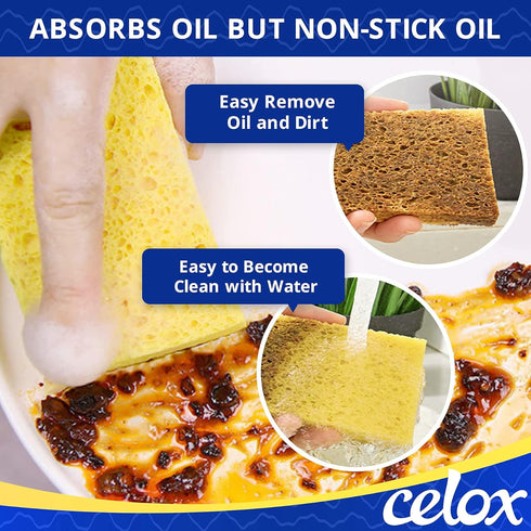 CELOX 24 Pack Large Sponges for Kitchen, Handy Sponges for Dishes, Eco Friendly Cellulose Dish Sponge Bulk, Super Absorbent Cleaning Sponges, DIY ...