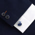 World Map Unique Cufflinks for Men Classic Round Blue Globe Earth Cufflinks in Gift Case for Wedding Business French Cuff Shirt...