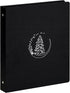 3 Ring Binder 1 Inch Round Rings Durable Binder with Linen Cover Holds 8.5 x 19 inch Paper for School Office and Home, Moon Tree Black...