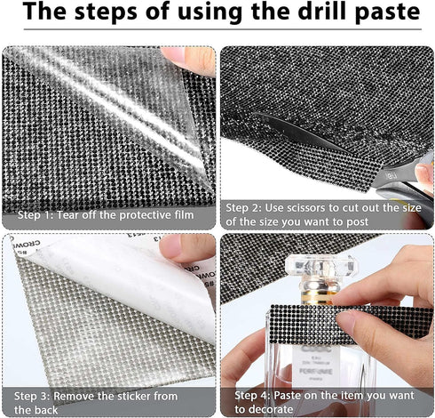 60000 Pieces Self-Adhesive Bling Crystal Rhinestones Sheet Glitter Crystal Gem Sticker Car Decoration Sticker with 2 mm Rhinestones for Car Phone ...