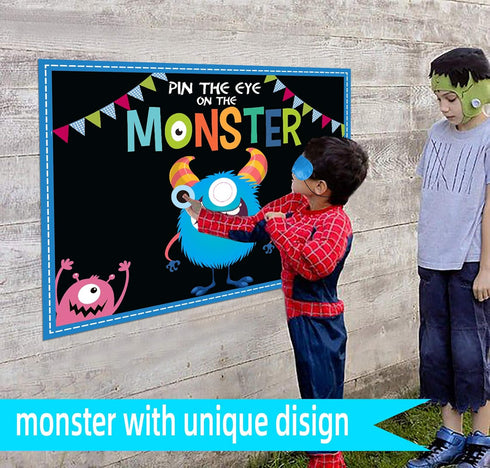 MISS FANTASY Halloween Games Kids Party, Pin The Eye on The Monster, Halloween Party Activities for Family Children Boys Girls Classroom School Ho...