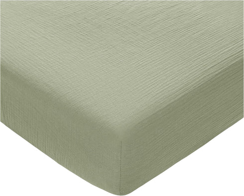 Muslin Fitted Crib Sheet, Extra Soft 100% Muslin Cotton Crib Sheets for Standard Crib and Toddler Mattresses by Comfy Cubs...
